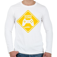 PRINTFASHION Gamer zone - Férfi hosszú ujjú póló - Fehér