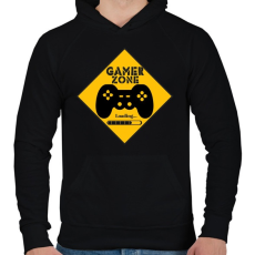 PRINTFASHION Gamer zone - Férfi kapucnis pulóver - Fekete