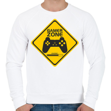 PRINTFASHION Gamer zone - Férfi pulóver - Fehér