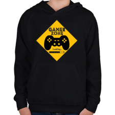PRINTFASHION Gamer zone - Gyerek kapucnis pulóver - Fekete gyerek pulóver, kardigán