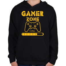 PRINTFASHION Gamer zone - Gyerek kapucnis pulóver - Fekete