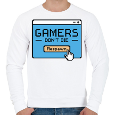 PRINTFASHION Gamers don't die - Férfi pulóver - Fehér férfi pulóver, kardigán