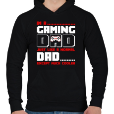 PRINTFASHION Gaming Dad - Férfi kapucnis pulóver - Fekete