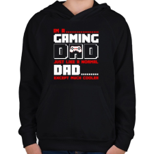 PRINTFASHION Gaming Dad - Gyerek kapucnis pulóver - Fekete gyerek pulóver, kardigán