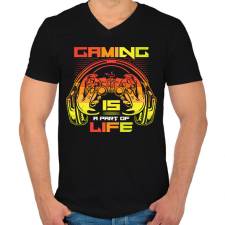 PRINTFASHION gaming - Férfi V-nyakú póló - Fekete férfi póló