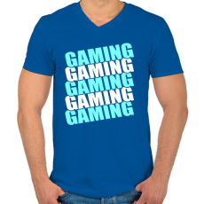 PRINTFASHION Gaming - Férfi V-nyakú póló - Királykék