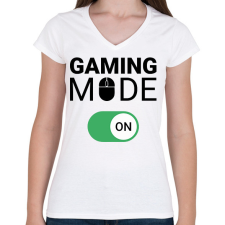 PRINTFASHION Gaming mode on! - Női V-nyakú póló - Fehér női póló