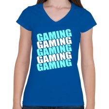 PRINTFASHION Gaming - Női V-nyakú póló - Királykék női póló