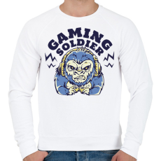 PRINTFASHION Gaming soldier - Férfi pulóver - Fehér