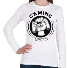PRINTFASHION Gaming zone - Női hosszú ujjú póló - Fehér