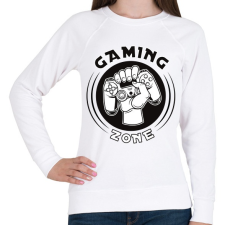 PRINTFASHION Gaming zone - Női pulóver - Fehér női pulóver, kardigán