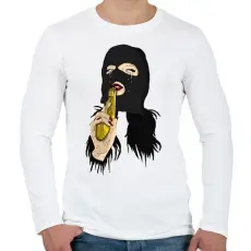 PRINTFASHION Gangsta B*tch - Férfi hosszú ujjú póló - Fehér