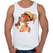 PRINTFASHION Gangsta Girl - Férfi atléta - Fehér atléta, trikó