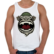 PRINTFASHION Gangsta Monkey - Férfi atléta - Fehér atléta, trikó