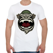 PRINTFASHION Gangsta Monkey - Férfi póló - Fehér férfi póló