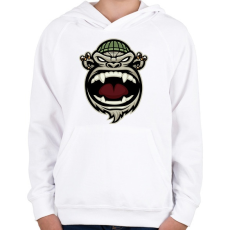 PRINTFASHION Gangsta Monkey - Gyerek kapucnis pulóver - Fehér