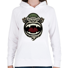 PRINTFASHION Gangsta Monkey - Női kapucnis pulóver - Fehér