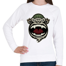PRINTFASHION Gangsta Monkey - Női pulóver - Fehér női pulóver, kardigán