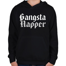 PRINTFASHION Gangsta Rapper - Gyerek kapucnis pulóver - Fekete