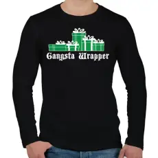 PRINTFASHION Gangsta wrapper - Férfi hosszú ujjú póló - Fekete