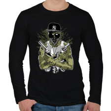 PRINTFASHION Gangsta Zombie - Férfi hosszú ujjú póló - Fekete férfi póló