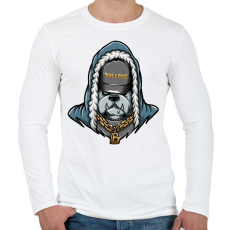 PRINTFASHION Gangster Bulldog - Férfi hosszú ujjú póló - Fehér