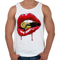 PRINTFASHION Gangster lips - Férfi atléta - Fehér