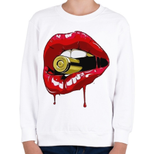 PRINTFASHION Gangster lips - Gyerek pulóver - Fehér gyerek pulóver, kardigán