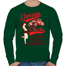 PRINTFASHION Garázs csaj - Férfi pulóver - Sötétzöld