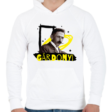 PRINTFASHION Gárdonyi Géza - Férfi kapucnis pulóver - Fehér férfi pulóver, kardigán
