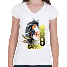 PRINTFASHION Garou minta (OPM) - Női V-nyakú póló - Fehér