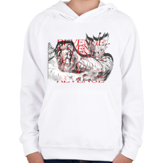 PRINTFASHION Garou | Revenge GYM  - Gyerek kapucnis pulóver - Fehér