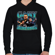 PRINTFASHION Gary Anderson - darts - Férfi kapucnis pulóver - Fekete férfi pulóver, kardigán