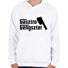 PRINTFASHION Gasztro Gengszter - Gyerek kapucnis pulóver - Fehér gyerek pulóver, kardigán