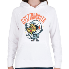 PRINTFASHION Gasztronauta - Női kapucnis pulóver - Fehér