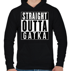 PRINTFASHION Gatka - Férfi kapucnis pulóver - Fekete