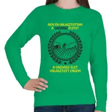 PRINTFASHION Gazdász élet - Női pulóver - Zöld női pulóver, kardigán