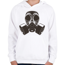 PRINTFASHION Gázmaszk - Gyerek kapucnis pulóver - Fehér gyerek pulóver, kardigán