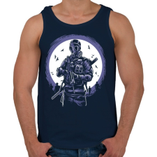 PRINTFASHION Gázmaszkos katona - Férfi atléta - Sötétkék atléta, trikó