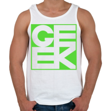 PRINTFASHION GEEK - Férfi atléta - Fehér atléta, trikó