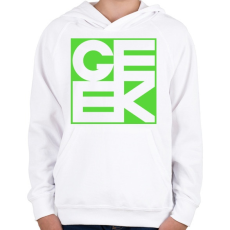 PRINTFASHION GEEK - Gyerek kapucnis pulóver - Fehér