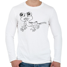 PRINTFASHION Gekkó - Férfi hosszú ujjú póló - Fehér férfi póló
