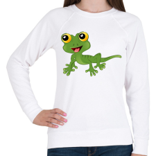 PRINTFASHION Gekkó - Női pulóver - Fehér női pulóver, kardigán