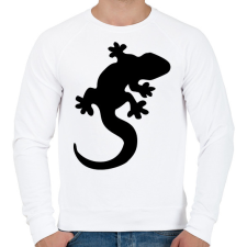 PRINTFASHION Gekkó sziluett - Férfi pulóver - Fehér férfi pulóver, kardigán