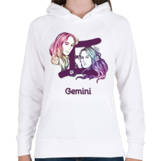 PRINTFASHION Gemini színes - Női kapucnis pulóver - Fehér