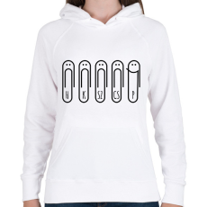 PRINTFASHION Gémkapocs péntek - Női kapucnis pulóver - Fehér