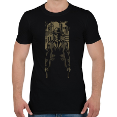 PRINTFASHION Gengszter koponya - Férfi póló - Fekete