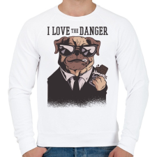 PRINTFASHION Gengszter kutya - Férfi pulóver - Fehér férfi pulóver, kardigán