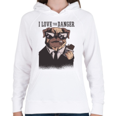 PRINTFASHION Gengszter kutya - Női kapucnis pulóver - Fehér