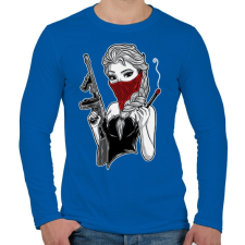 PRINTFASHION Gengszter lány - Férfi hosszú ujjú póló - Királykék férfi póló